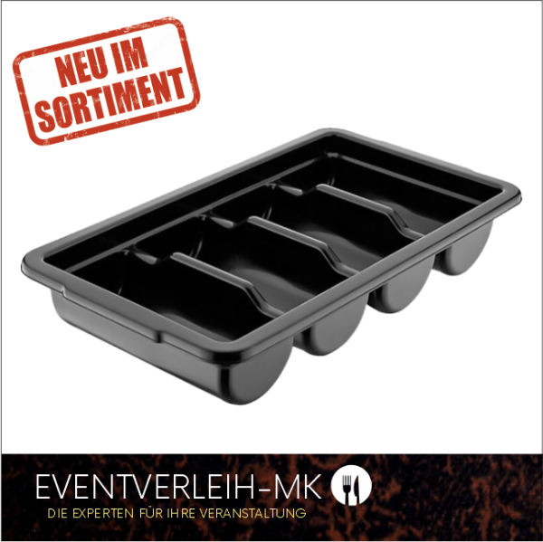 Besteckkasten mit 4erAufteilung - Schwarz